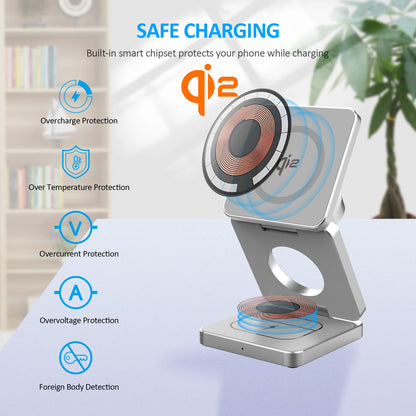 3-in-1 Magnetic Wireless Charging Station for iPhone, Apple Watch & AirPods