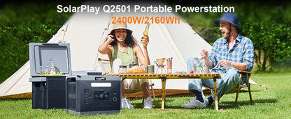 SOLARPLAY Q2501 2160Wh Portable Power Station - 2400W Solar Generator