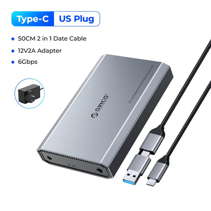 ORICO 3.5" SATA Hard Drive Enclosure USB 3.0/Type-C External HDD Case