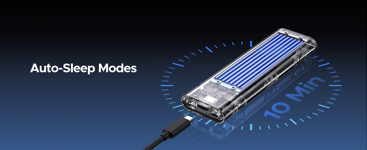 Orico M.2 NVMe SATA SSD Enclosure - 10Gbps Portable USB-C Adapter for 4TB - 16