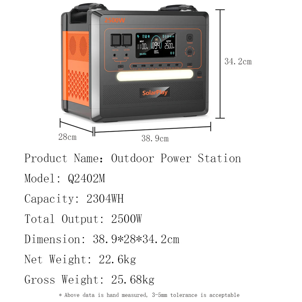 SolarPlay Portable Power Station: 2160Wh-2304Wh LiFePO4 Solar Generator - 21