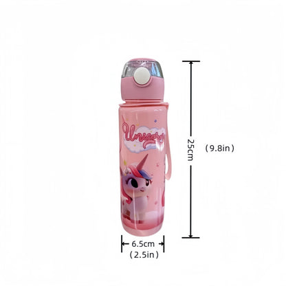 700ml Cartoon Straw Water Bottle – Leak-Proof Portable Kids Sports Cup