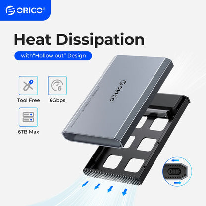 ORICO 2.5" Type-C Hard Drive Enclosure - 5Gbps USB External HDD/SSD Case