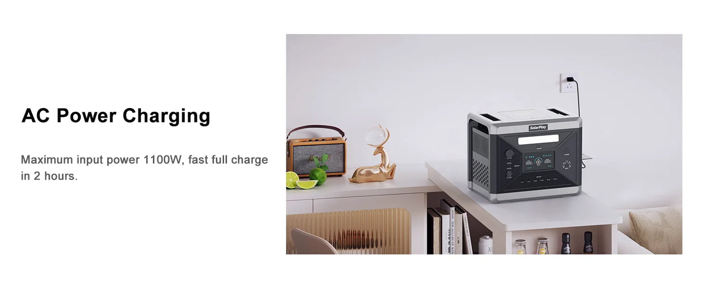 SOLARPLAY Q2501 2160Wh Portable Power Station - 2400W Solar Generator