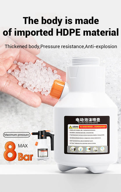 Rechargeable Electric Foam Sprayer - 2L Auto Car Wash Spray Bottle