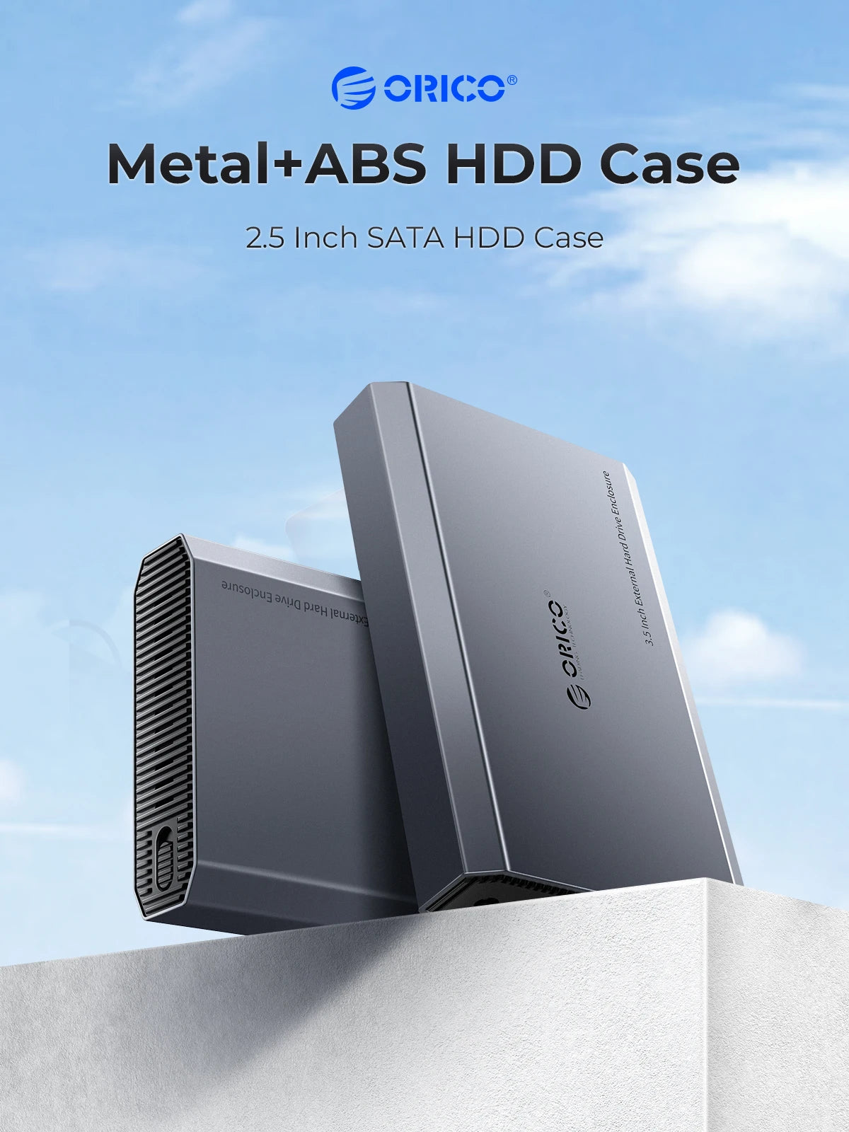 ORICO 3.5" SATA Hard Drive Enclosure USB 3.0/Type-C External HDD Case - 2