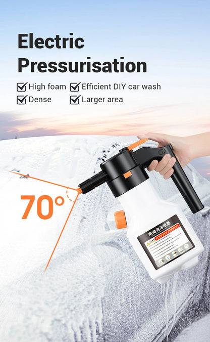 Rechargeable Electric Foam Sprayer - 2L Auto Car Wash Spray Bottle