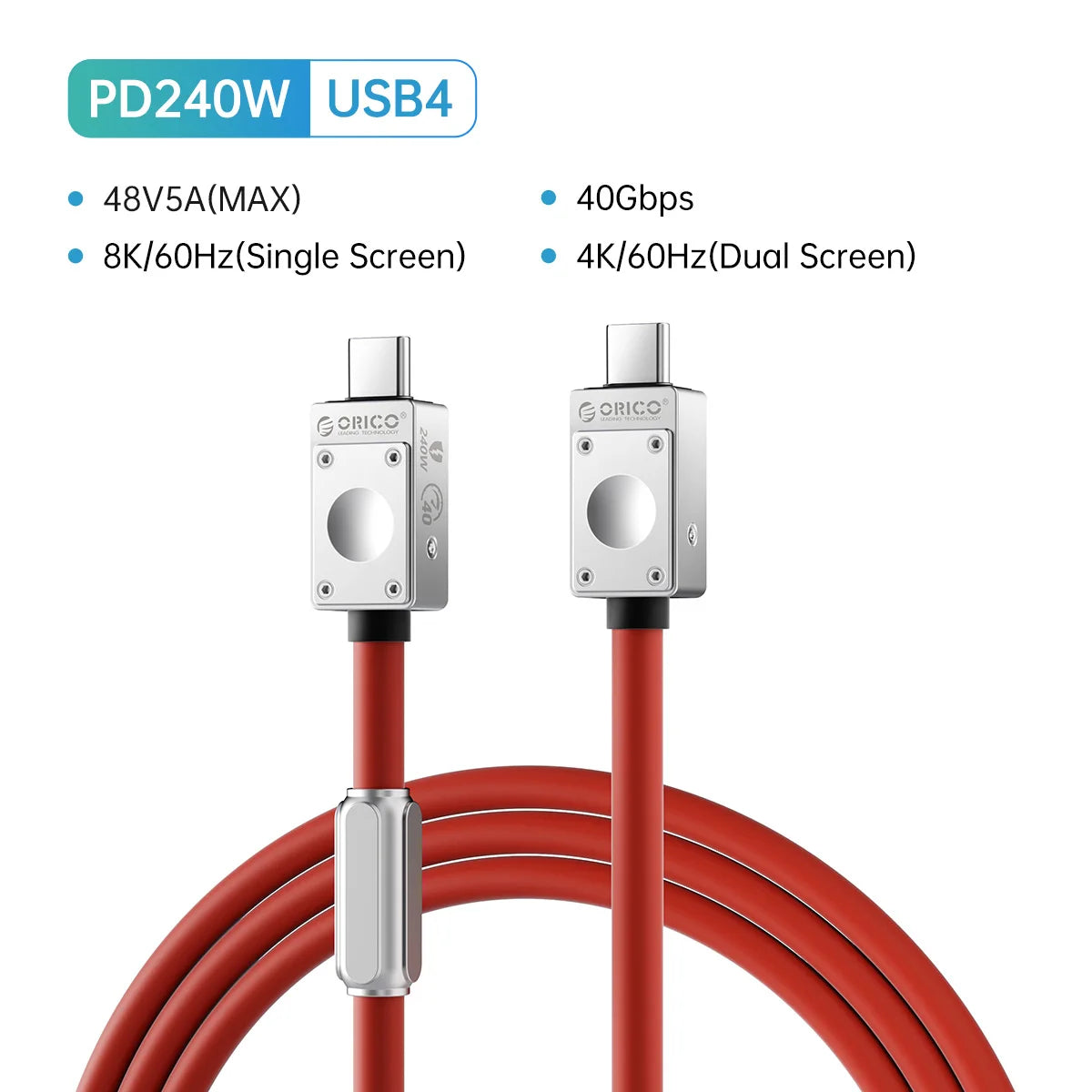 240W USB4 Cable - 40Gbps Data Transfer & 8K Video for Laptop & MacBook - 29