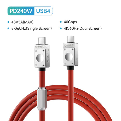 240W USB4 Cable - 40Gbps Data Transfer & 8K Video for Laptop & MacBook