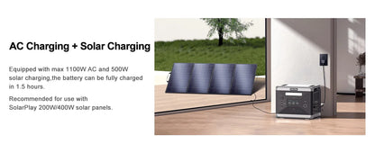 SOLARPLAY Q2501 2160Wh Portable Power Station - 2400W Solar Generator