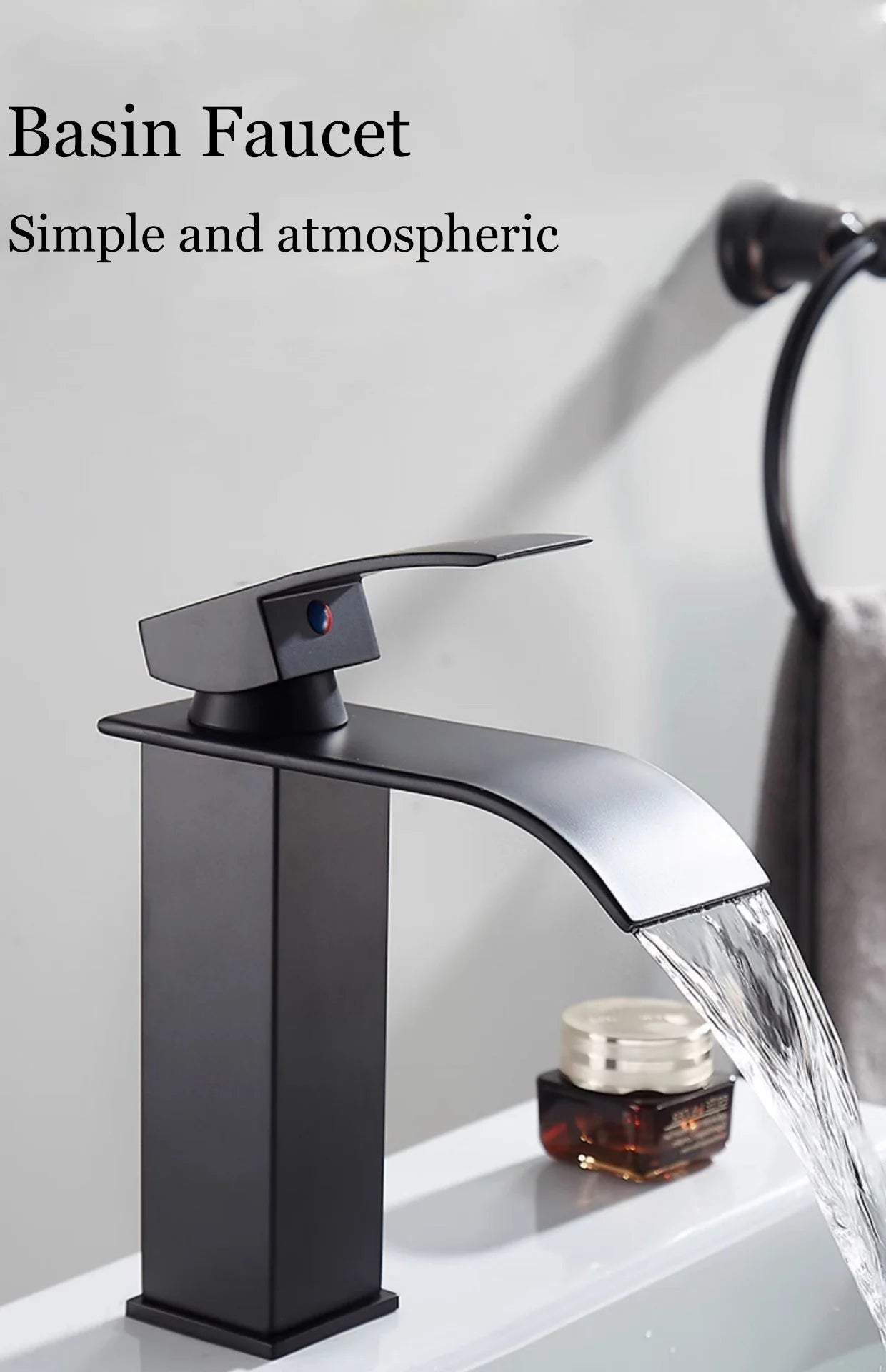 Modern Waterfall Bathroom Sink Faucet - Hot & Cold Stainless Steel