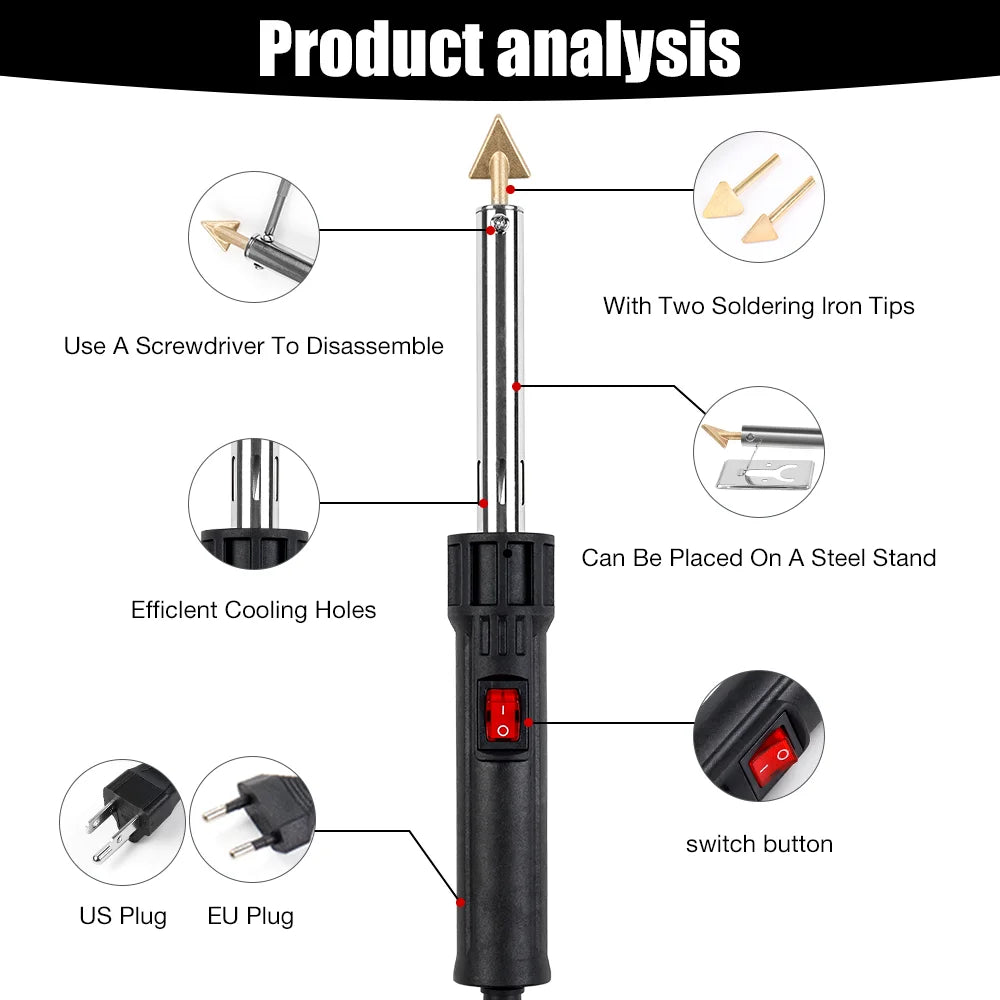 150W/50W Plastic Welder & Soldering Iron Kit - Car Bumper, Kayak & Dashboard Repair Tool