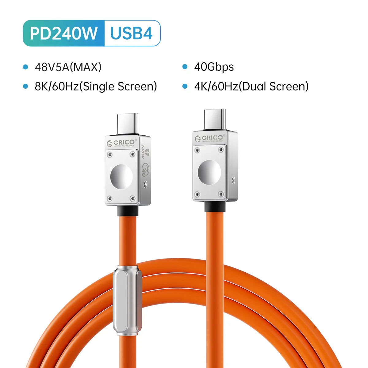 240W USB4 Cable - 40Gbps Data Transfer & 8K Video for Laptop & MacBook - 33