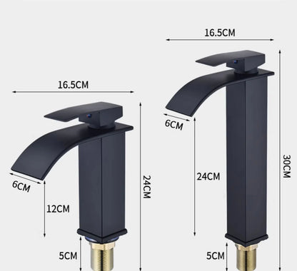 Modern Waterfall Bathroom Sink Faucet - Hot & Cold Stainless Steel