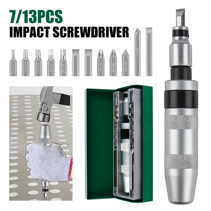 Heavy Duty Manual Impact Screwdriver Set | Reversible Hand Tool Kit