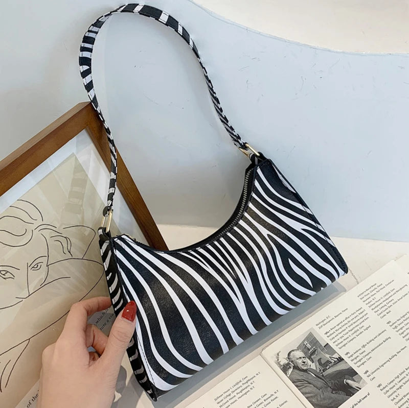 Luxury Zebra Print Underarm Bag