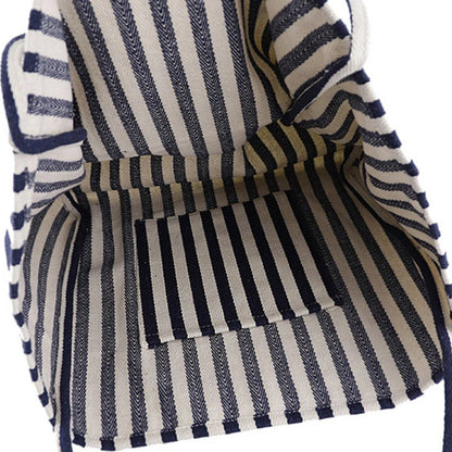 Luxury Striped Canvas Tote Bag