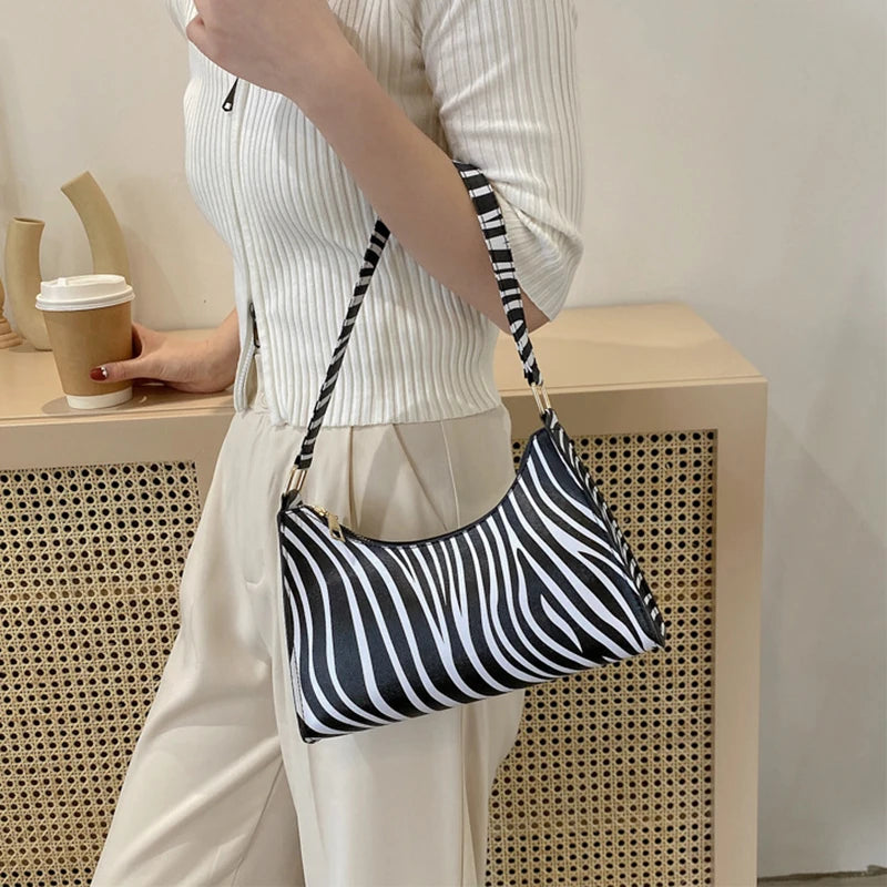 Luxury Zebra Print Underarm Bag