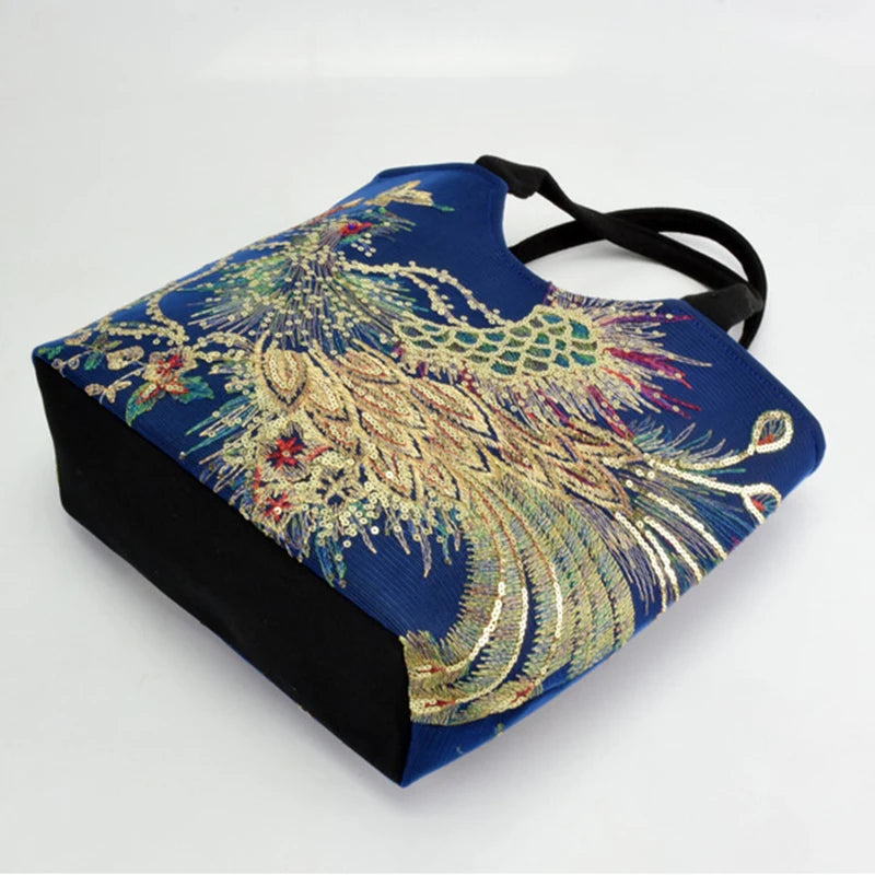 Luxury Boho Peacock Tote