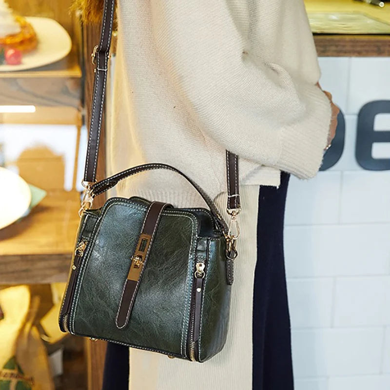 Luxury PU Leather Bucket Bag