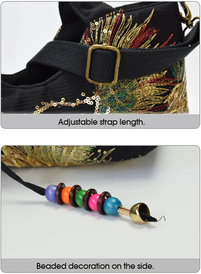 Luxury Boho Peacock Tote