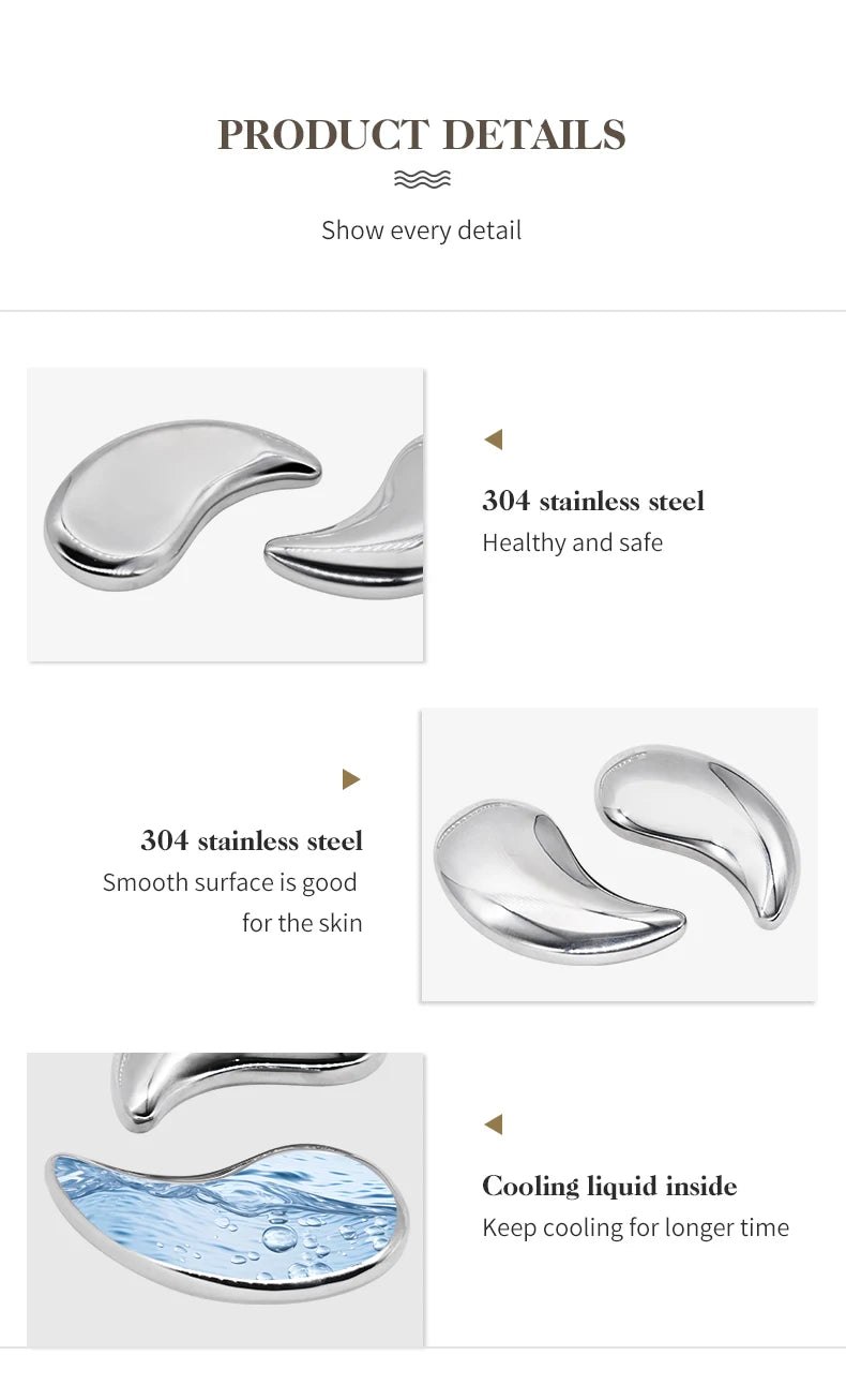 Stainless Steel Cooling Eye Pads for Puffy Eyes & Dark Circles