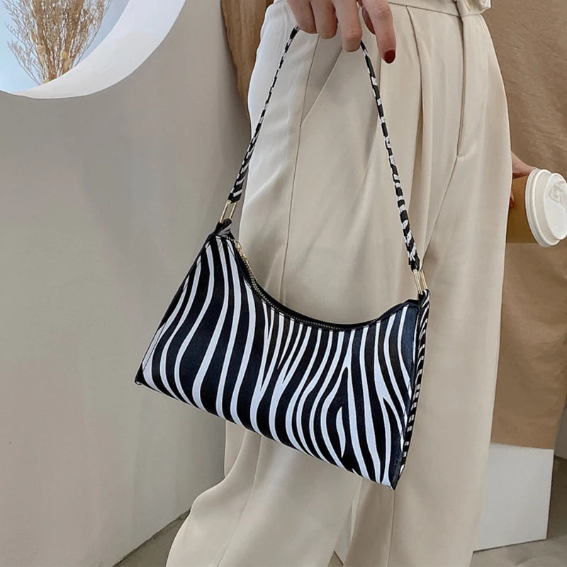 Luxury Zebra Print Underarm Bag