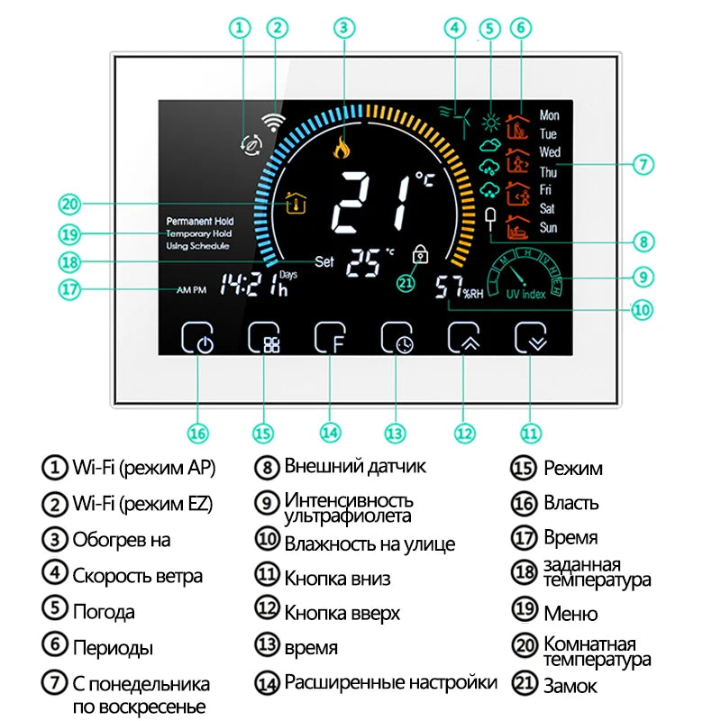 Smart Wi-Fi Thermostat - Programmable Digital Temperature Controller - 30