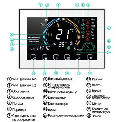 Smart Wi-Fi Thermostat - Programmable Digital Temperature Controller
