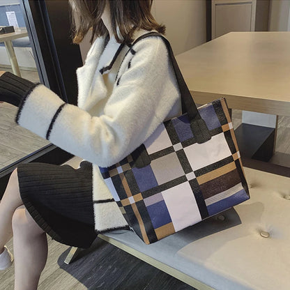 Luxury Fashion Plaid Tote