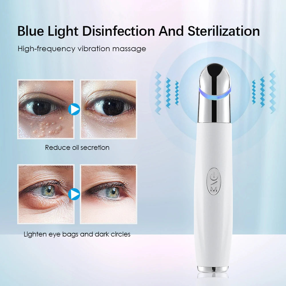 3-in-1 LED Photon Eye & Face Beauty Wand - Anti-Aging Massager for Dark Circles - 9