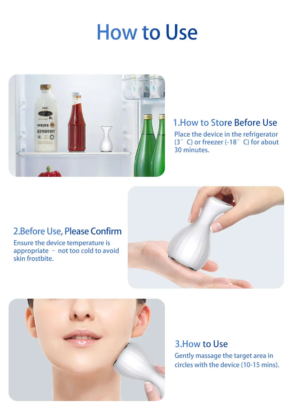 Facial Ice Cooling Hammer for Skin Tightening and Pore Reduction - 16