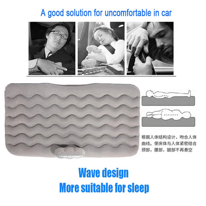 Universal Inflatable Car Air Mattress - Travel Bed & Portable Camping Mat with Pillows