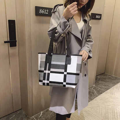 Luxury Fashion Plaid Tote