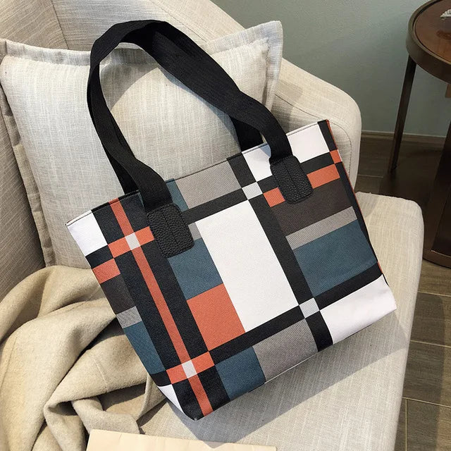 Luxury Fashion Plaid Tote