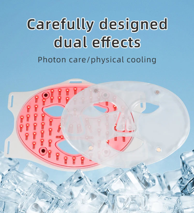 LED Red Light Therapy Face Mask with Cooling Gel Pack for Skin Rejuvenation - 9