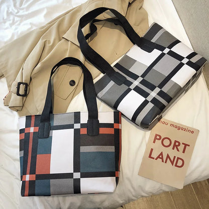 Luxury Fashion Plaid Tote