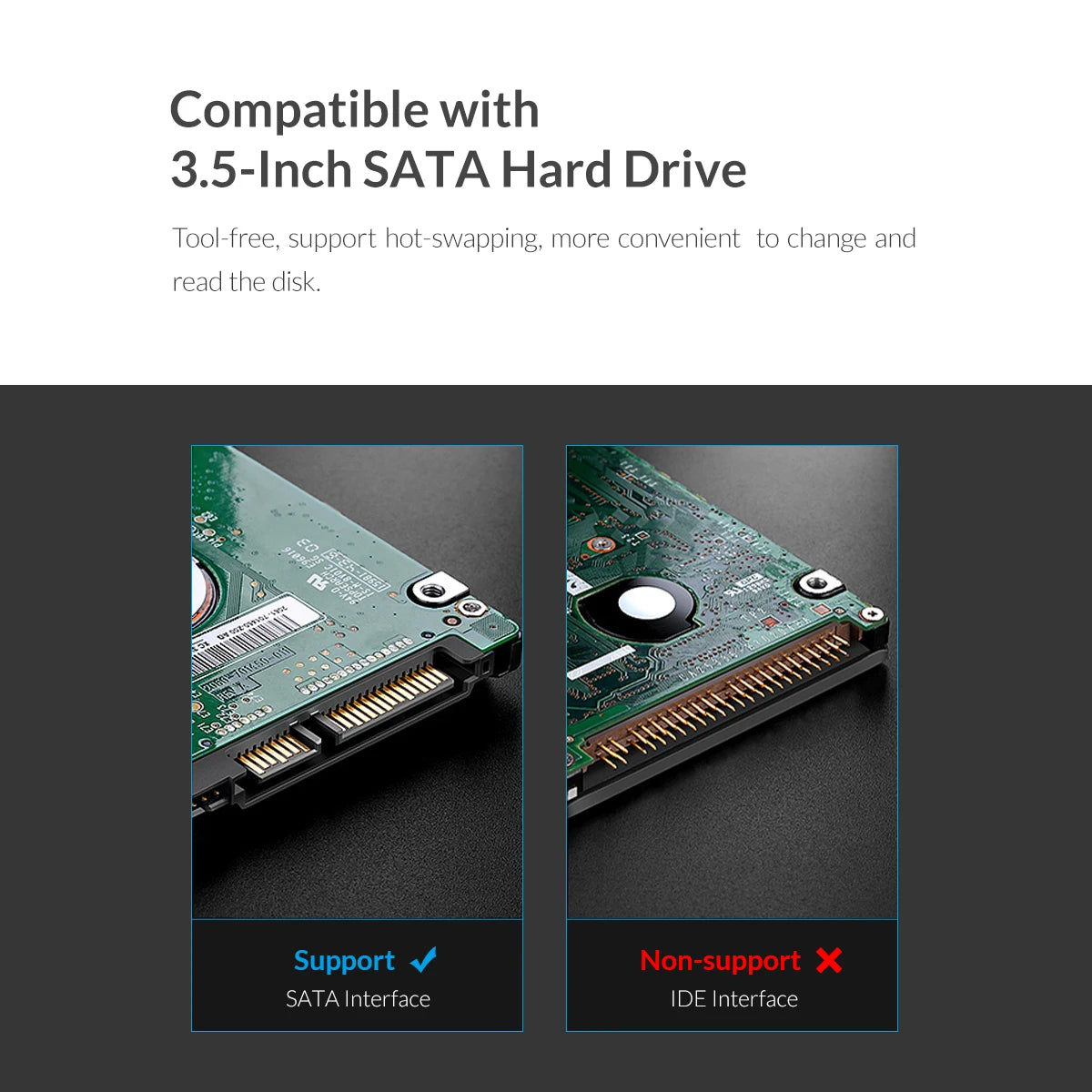 ORICO Internal 3.5" SATA HDD/SSD Mounting Bracket Caddy Tray - 14