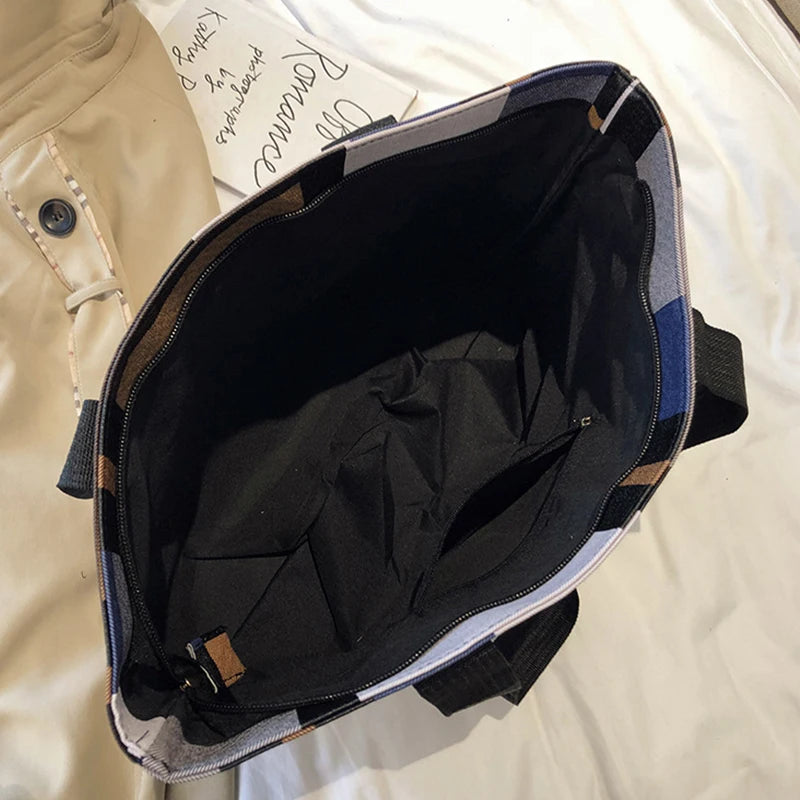 Luxury Fashion Plaid Tote