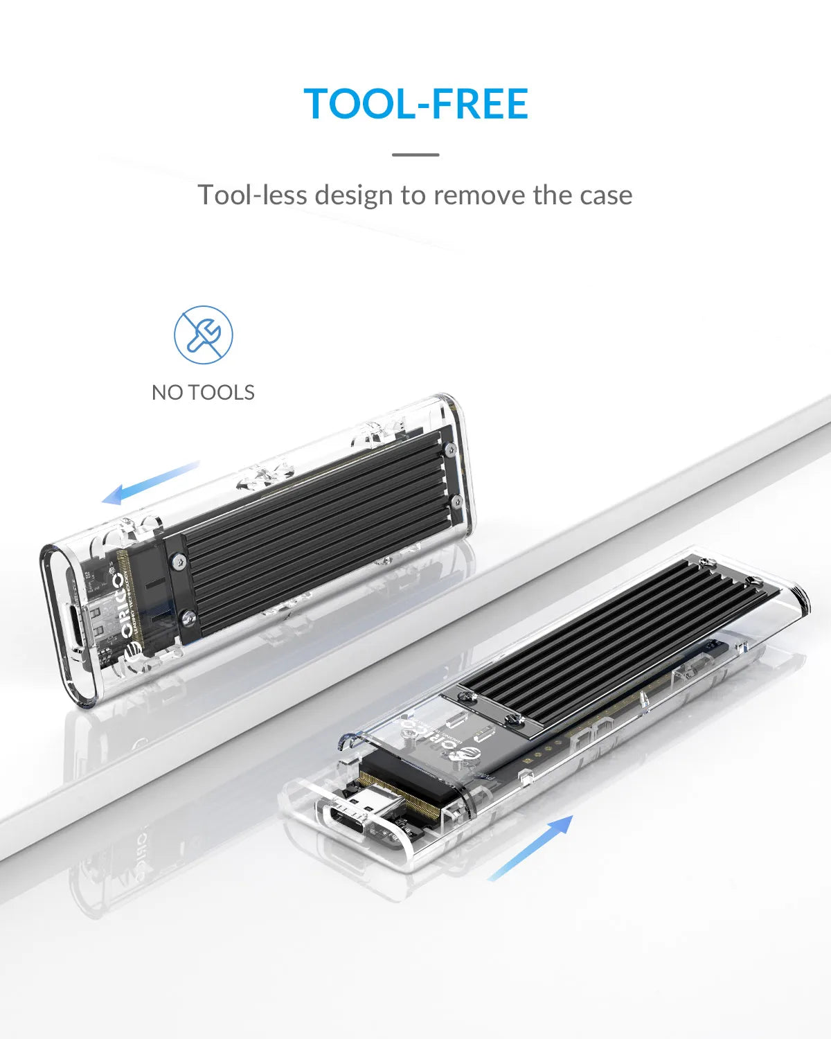 ORICO M.2 NVMe SSD Enclosure USB 3.1 Type-C External Hard Drive Case
