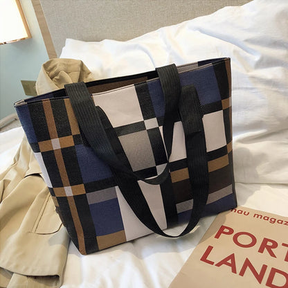 Luxury Fashion Plaid Tote