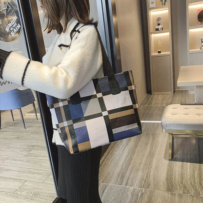 Luxury Fashion Plaid Tote