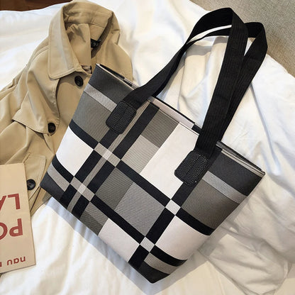 Luxury Fashion Plaid Tote