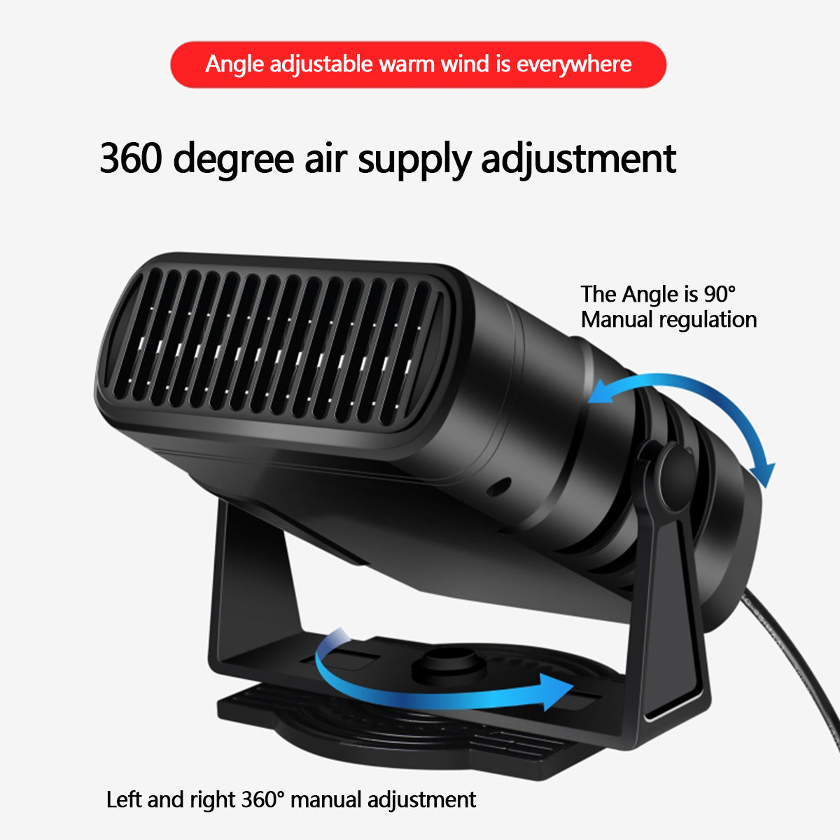 2-in-1 Car Heater and Cooling Fan - 12V/24V Windshield Defroster & Demister