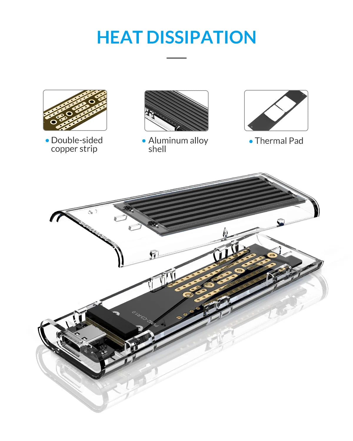 ORICO M.2 NVMe SSD Enclosure USB 3.1 Type-C External Hard Drive Case