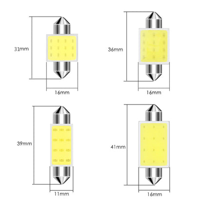 10-Pack COB LED Festoon Interior Car Light Bulbs - 12V/24V Dome Lamp