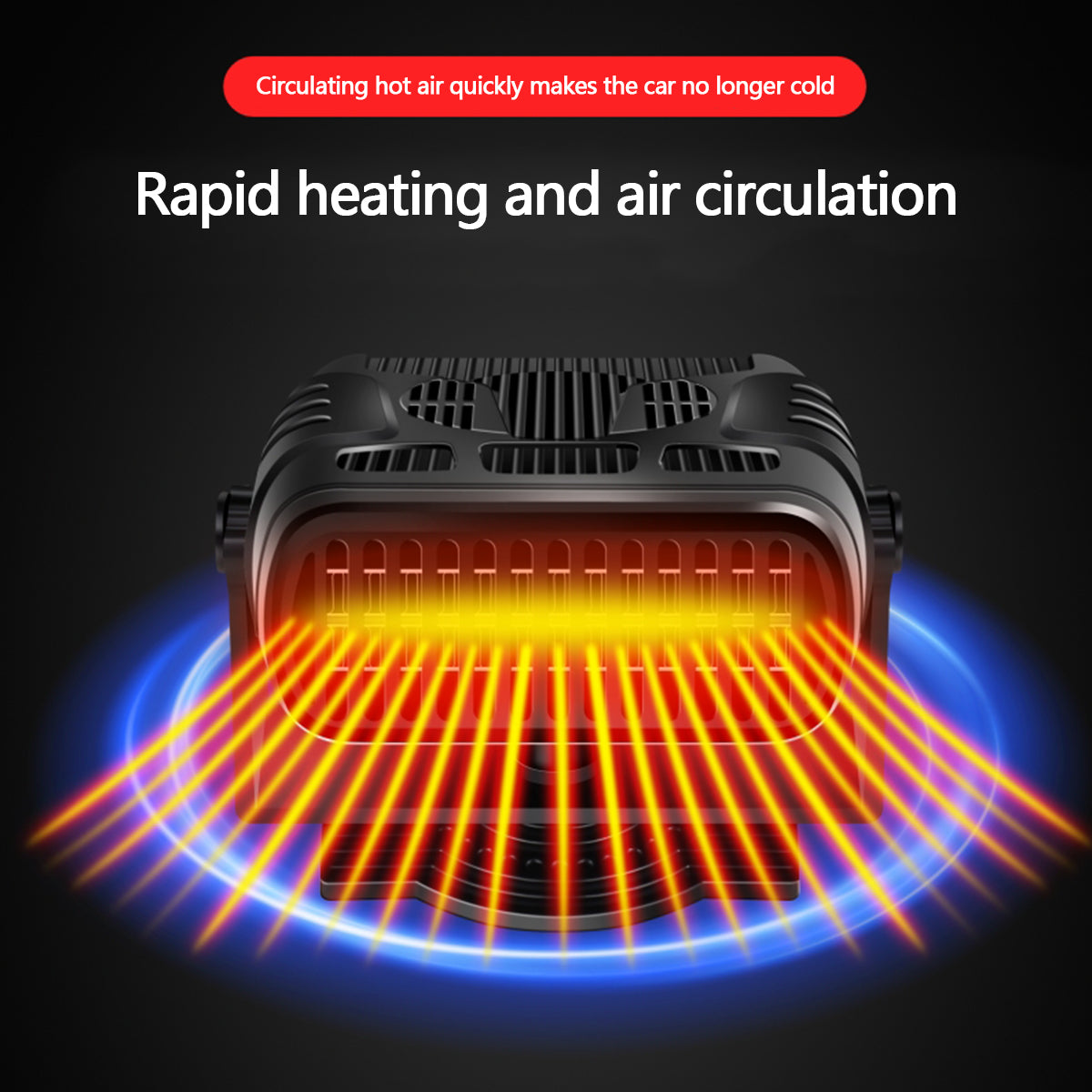 2-in-1 Car Heater and Cooling Fan - 12V/24V Windshield Defroster & Demister