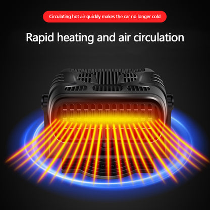 2-in-1 Car Heater and Cooling Fan - 12V/24V Windshield Defroster & Demister