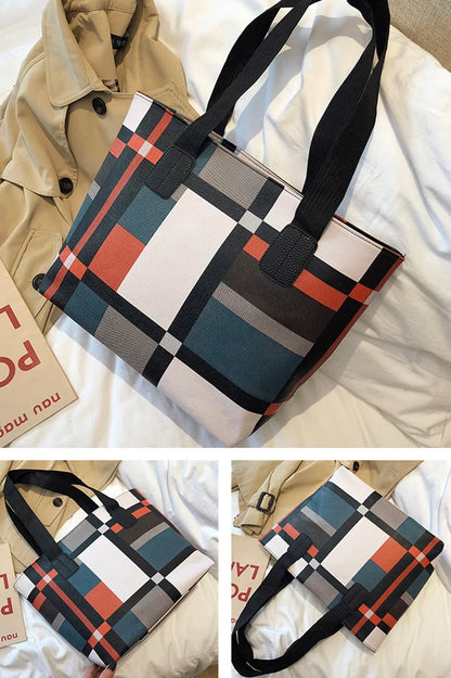 Luxury Fashion Plaid Tote