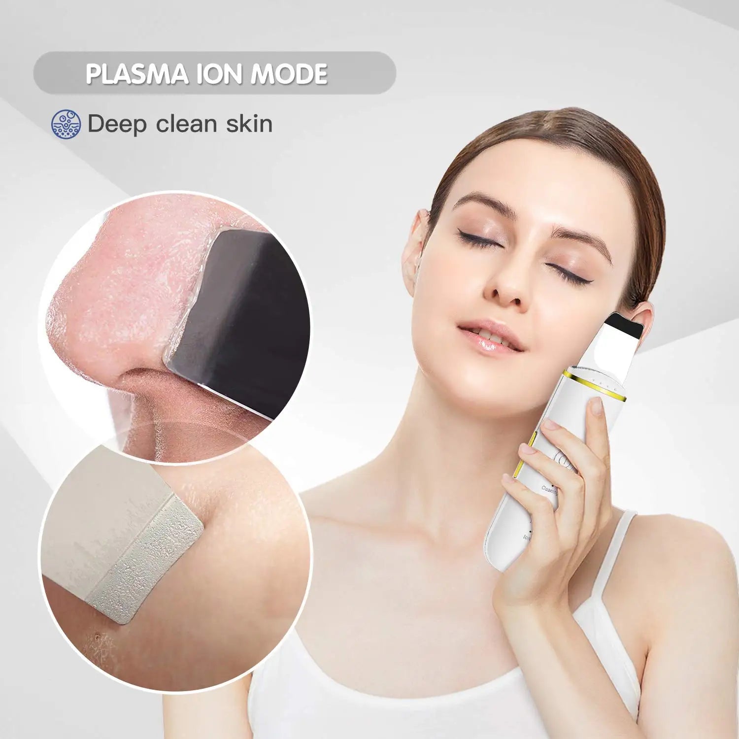 Ultrasonic Face Skin Scrubber - Deep Pore Cleansing & Blackhead Remover Spatula - 8